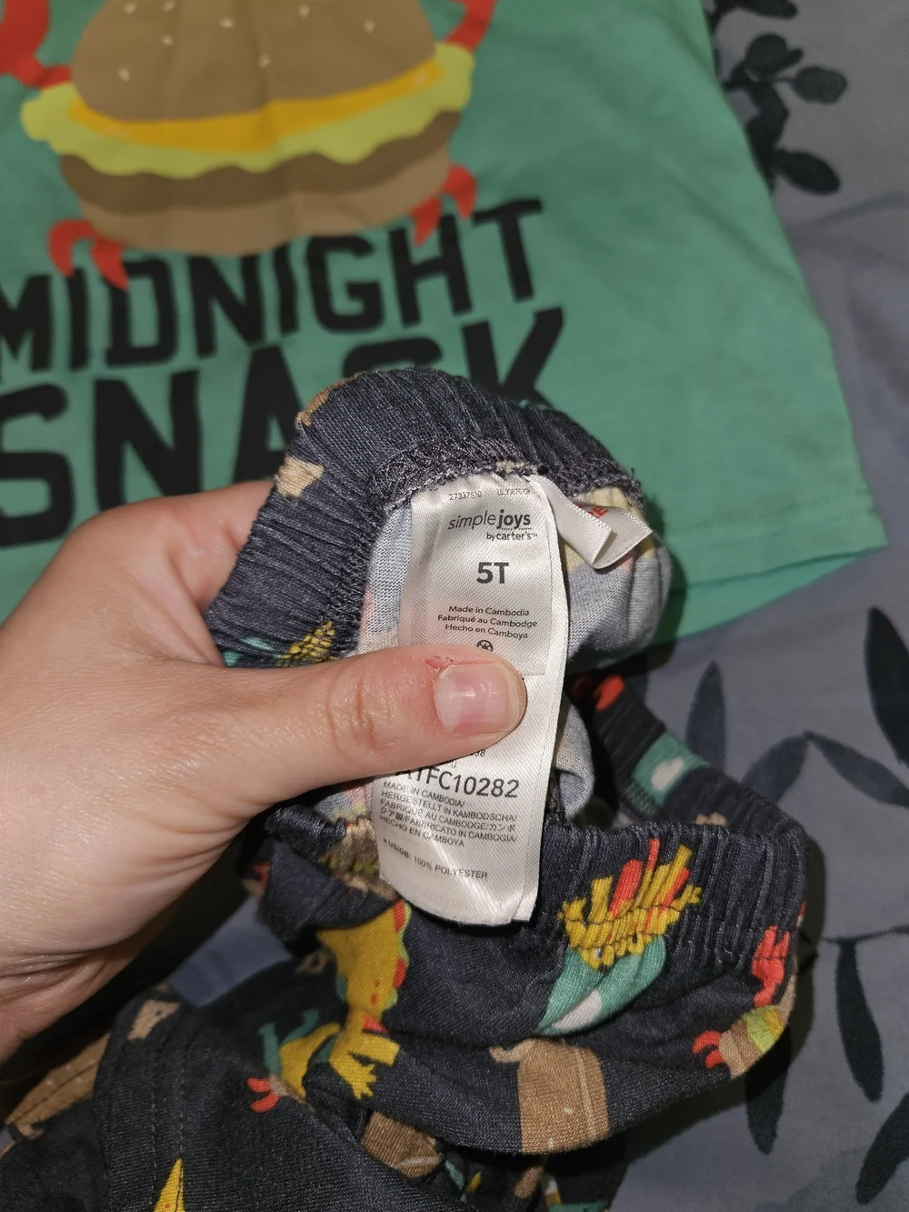 Carter's Kids' Green 'Midnight Snack' Pajama Set 5T